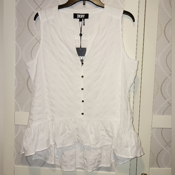 Dkny Tops - DKNY Sleeveless Blouse Tropical Rain